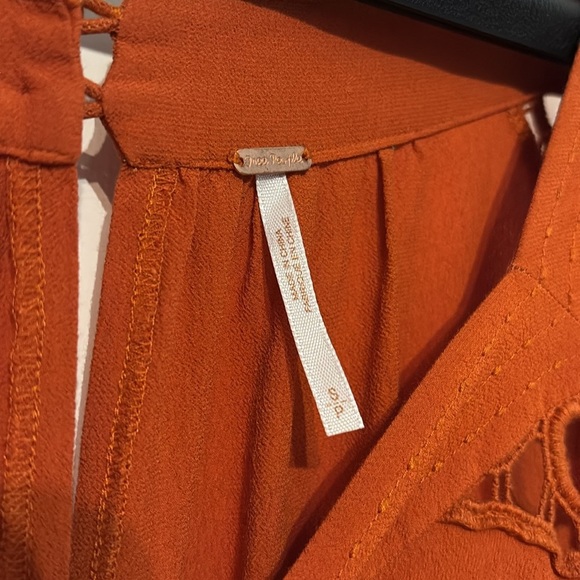 Free People Orange women’s romper - size small - long sleeve with shorts - Picture 2 of 7